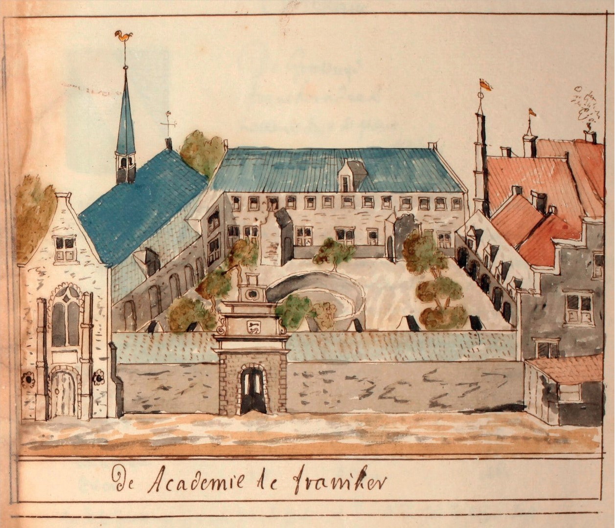 Academie Franeker oude tekening